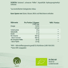 Laden Sie das Bild in den Galerie-Viewer, Hu´care TURMERIC Bio Kurkuma 250 Kapseln