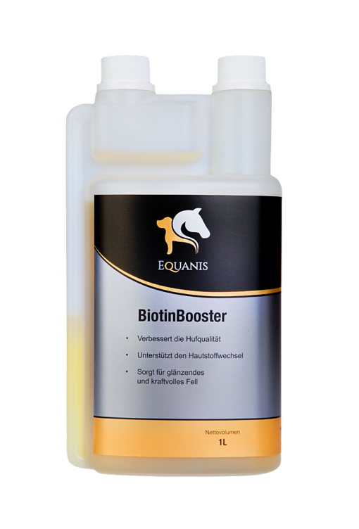 BiotinBooster – Flüssiges Biotin für Pferde. Unterstützt den Fellwechsel