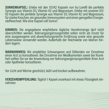 Laden Sie das Bild in den Galerie-Viewer, Hu´care D3/K2 VEGAN Sonnenkapsel 90 Kapseln